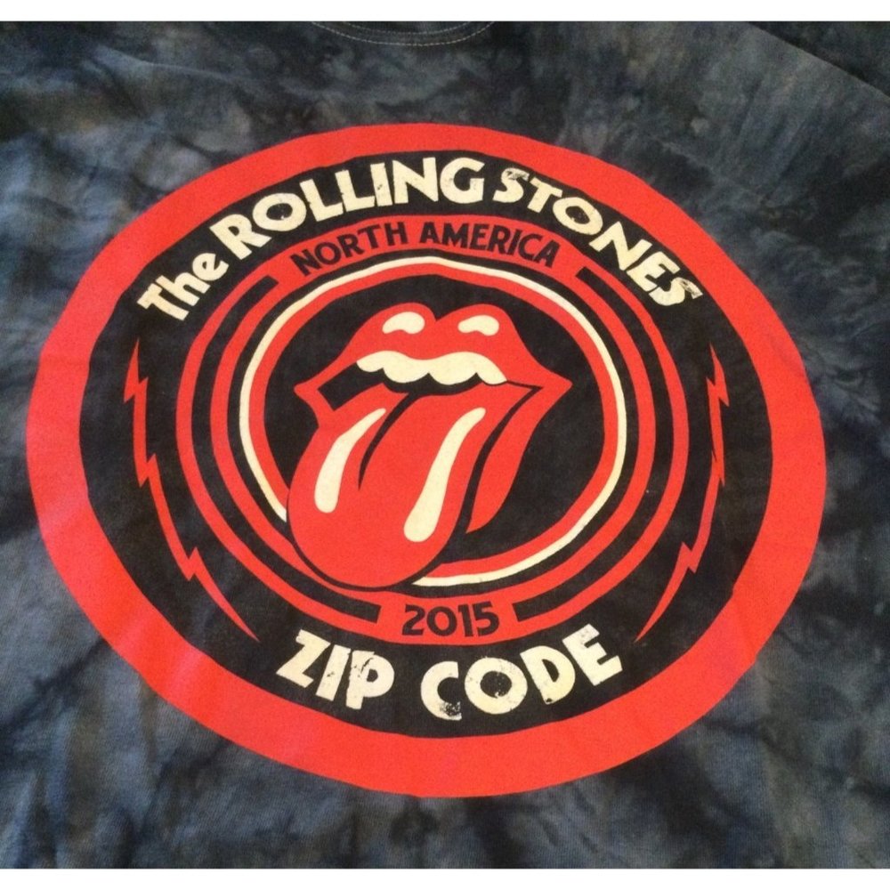 The Rolling Stones Tie Dye Zip Code T-shirt Size XL Xtra Large
